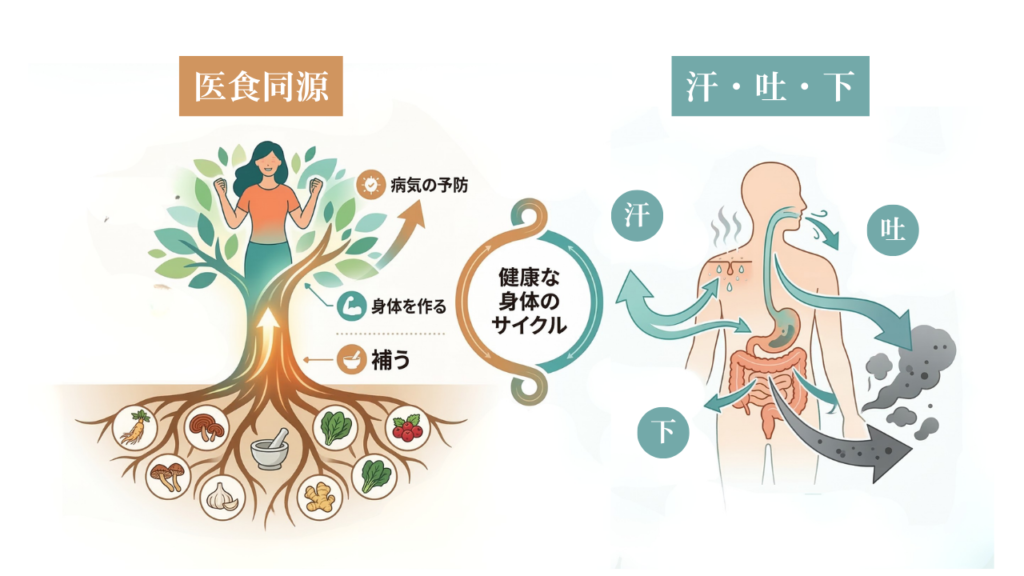 医食同源、汗・吐・下